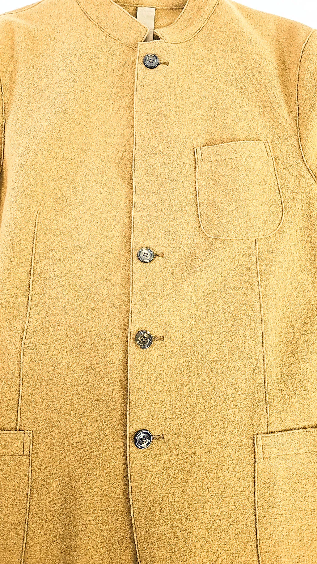 $1,045 ELEVENTY - CAMEL Unlined Notch Lapel / Mandarin Jacket Blazer - 46 (56EU)