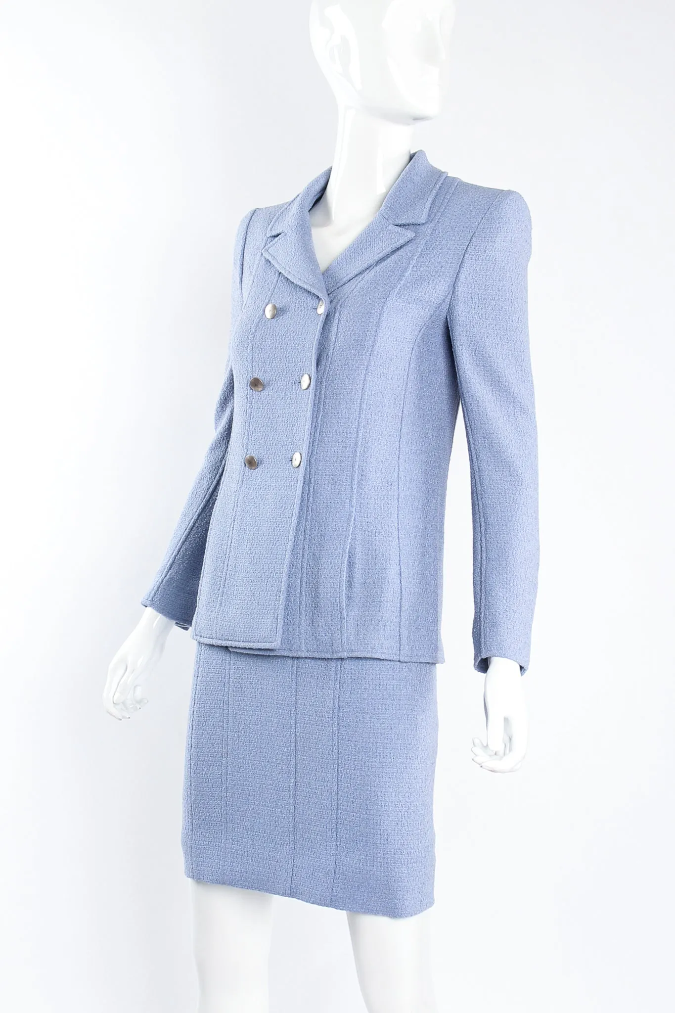 1998 S/S Seamed Tweed Jacket & Skirt Set
