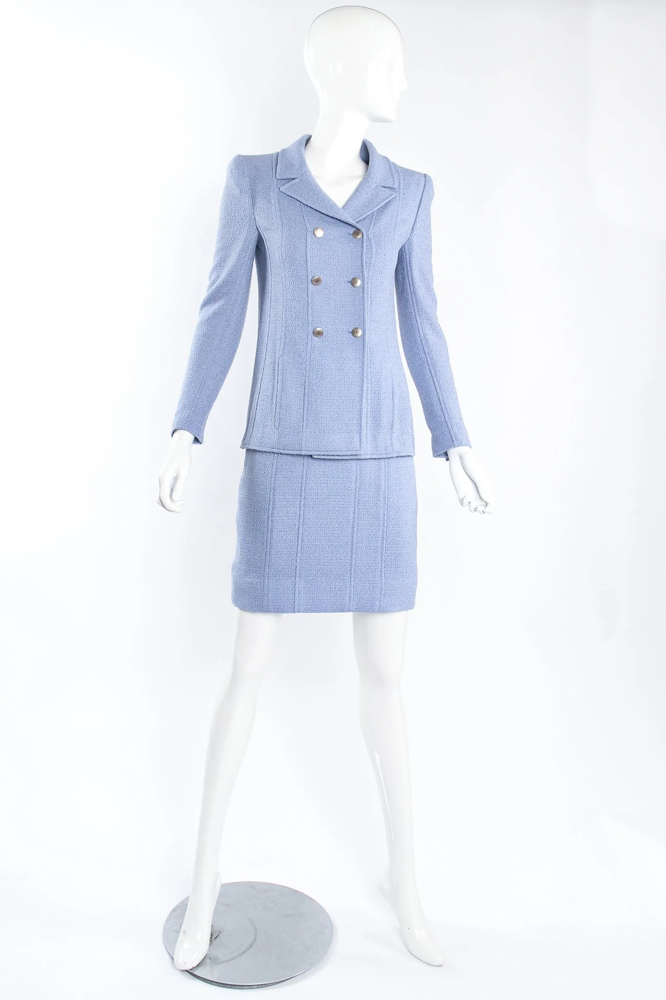 1998 S/S Seamed Tweed Jacket & Skirt Set