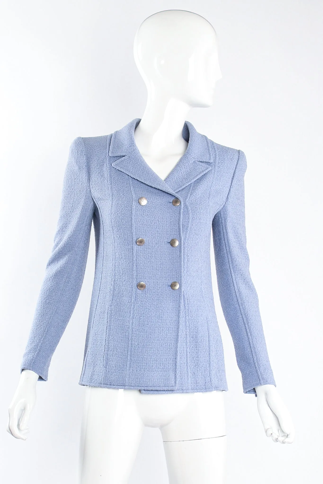 1998 S/S Seamed Tweed Jacket & Skirt Set