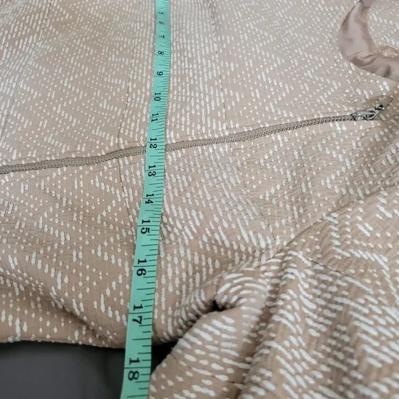 1.State | Women's Tan/White Chevron Moto Style Blazer Jacket (SIZE S)