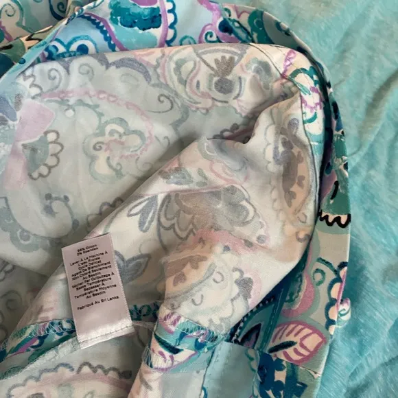 2PC Talbots Skirt &amp; Top Lilac Purple Blue Aqua Paisley Floral size 14W