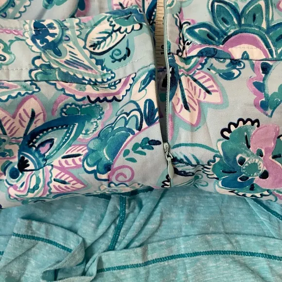 2PC Talbots Skirt &amp; Top Lilac Purple Blue Aqua Paisley Floral size 14W