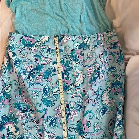 2PC Talbots Skirt &amp; Top Lilac Purple Blue Aqua Paisley Floral size 14W