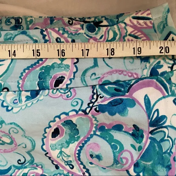 2PC Talbots Skirt &amp; Top Lilac Purple Blue Aqua Paisley Floral size 14W
