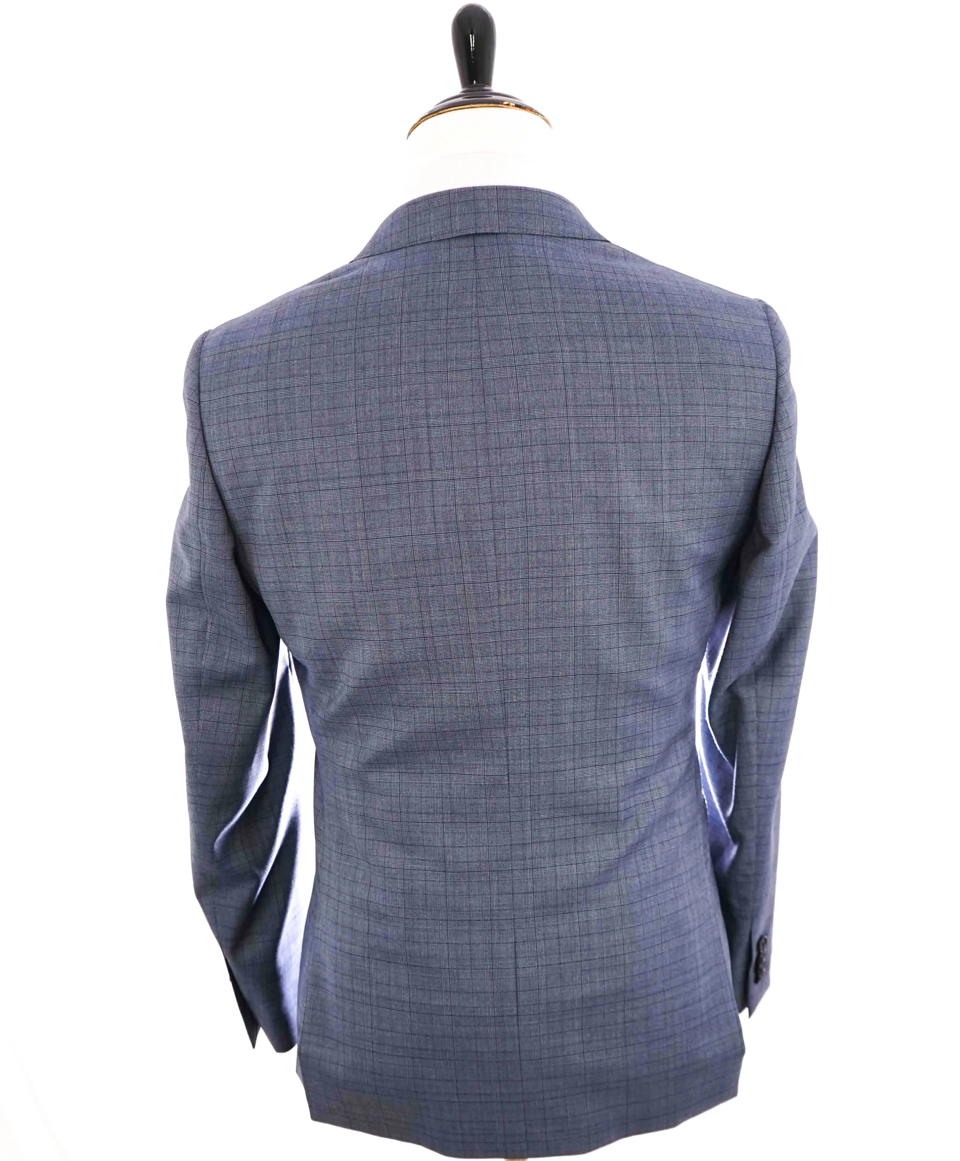 $595 BANANA REPUBLIC - *GUABELLO Fabric* Baby Blue Check Blazer - 40R (50EU)