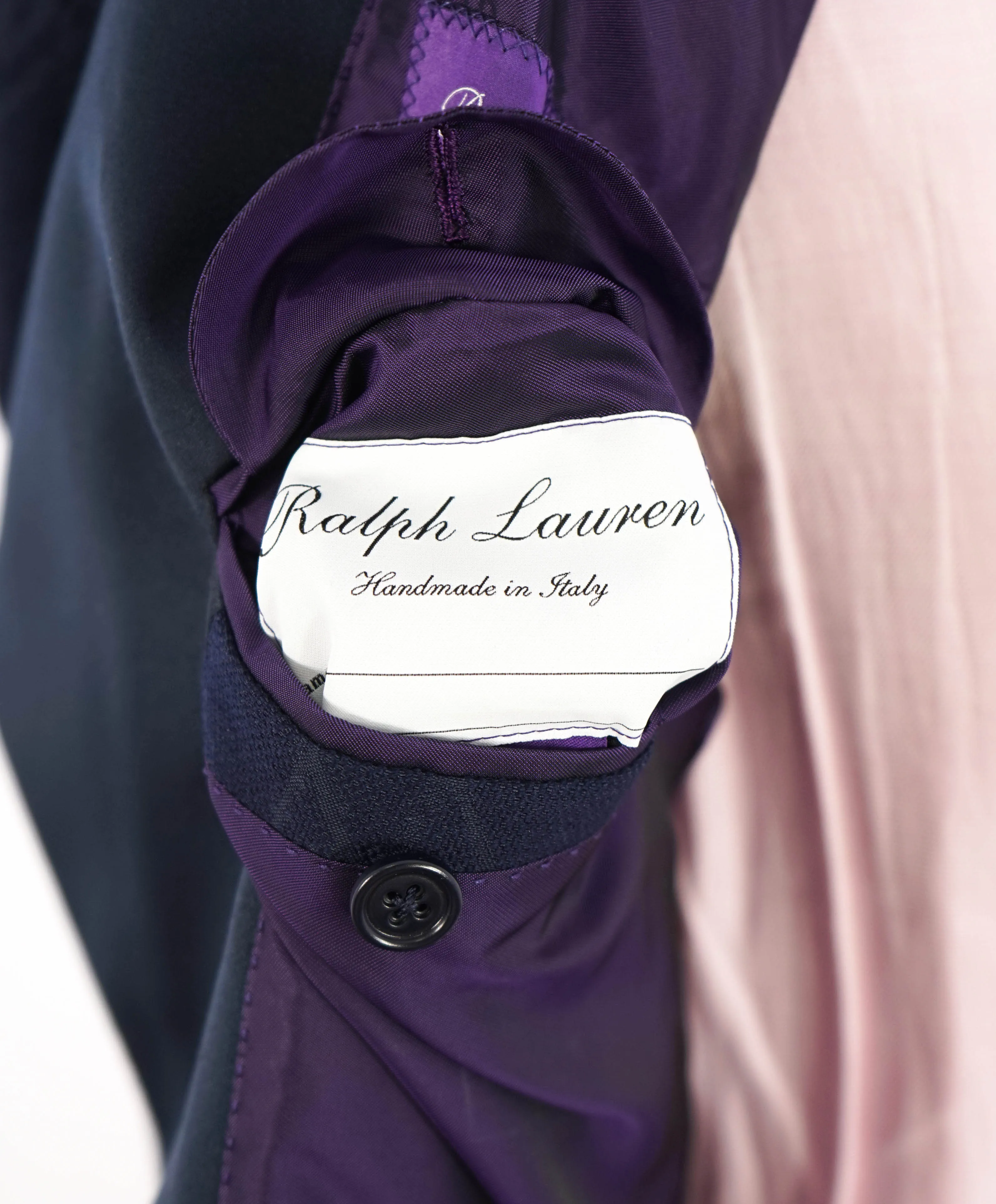 $5,995 RALPH LAUREN PURPLE LABEL - Blue Diamond-Jacquard Single-Breasted - 40R