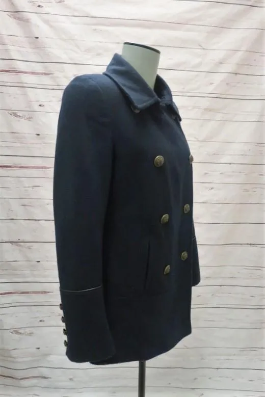 7 For All Mankind Peacoat Navy Wool Size Extra Small Double Breasted Jacket