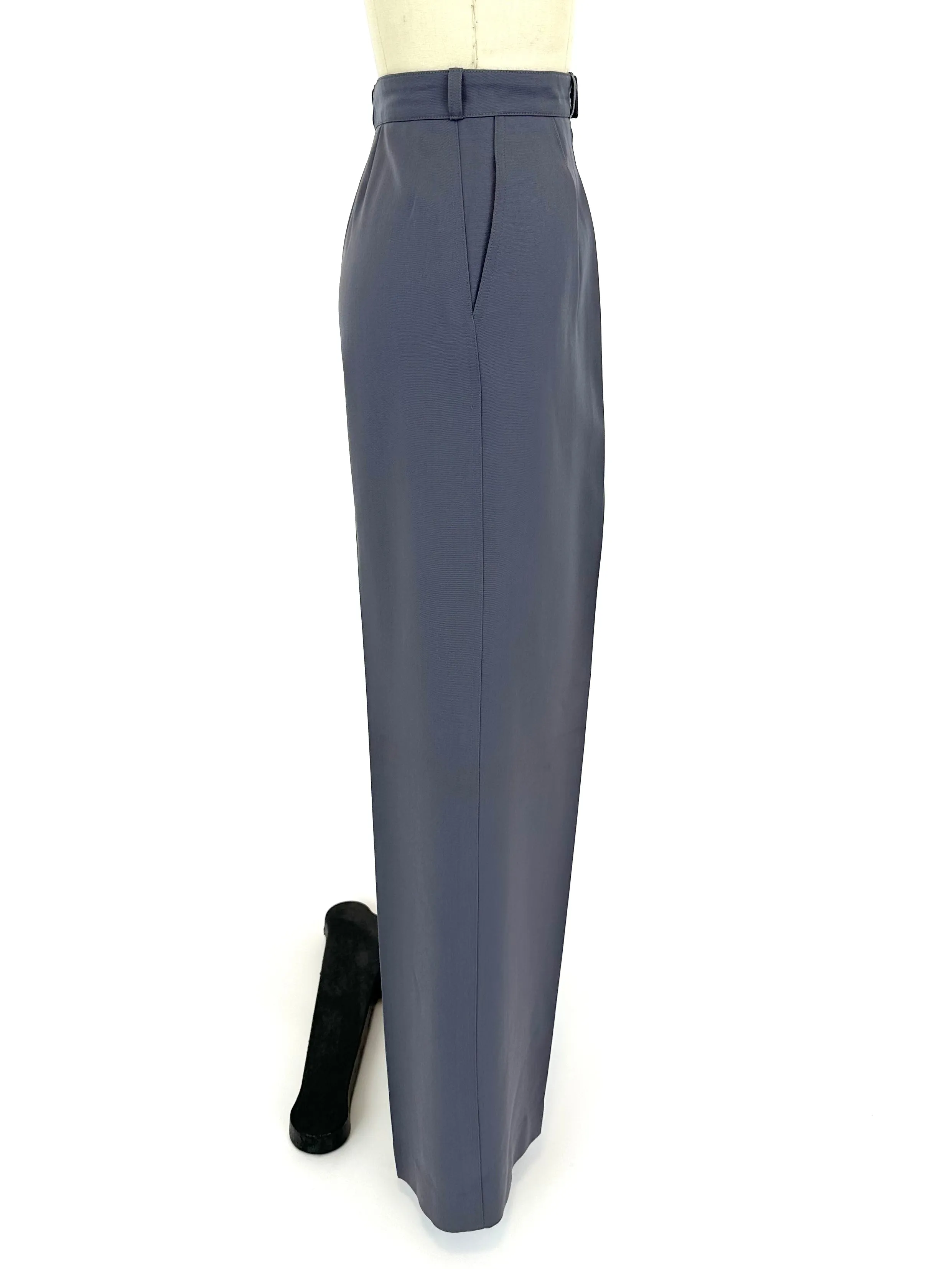 70s Saint Laurent Wool Wide-Leg Trousers