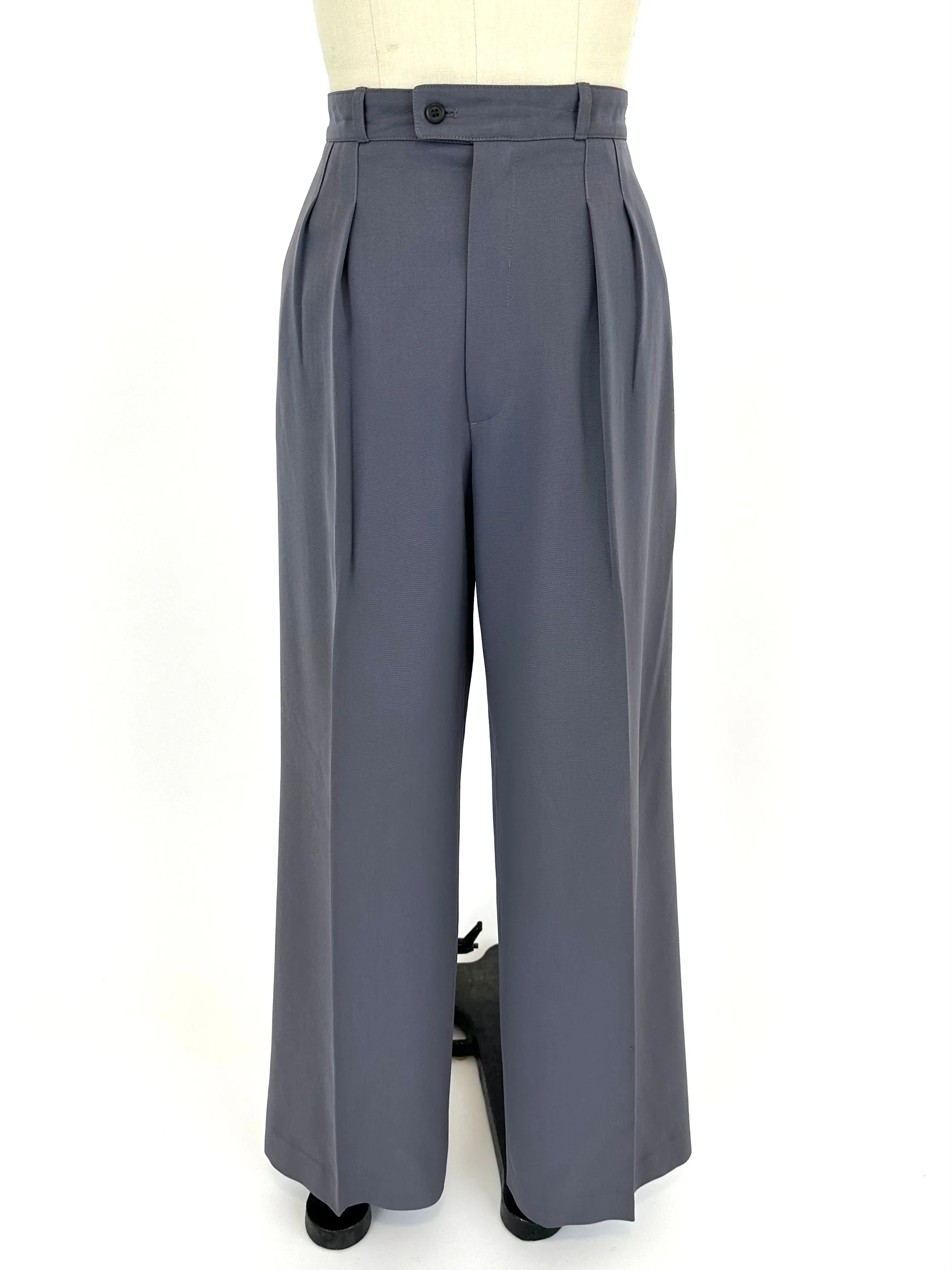 70s Saint Laurent Wool Wide-Leg Trousers