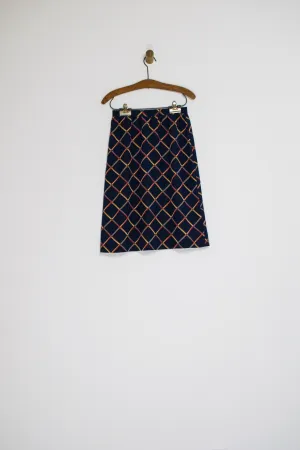 70’s/80’s PRINTED A-LINE SKIRT / 26
