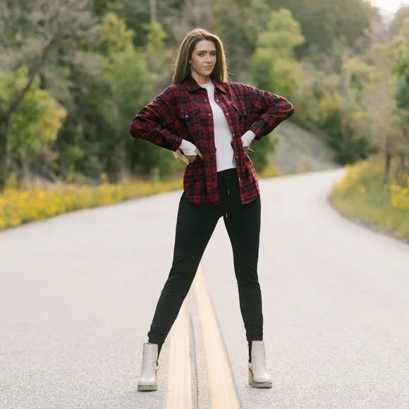 ΖΥΙA ACTIVE Red Lumberjill Shirt Jacket