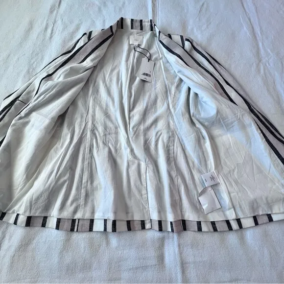 A Loves A Linen Rayon Blend Striped Single Button Women’s Blazer Size Medium