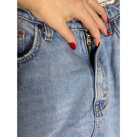 Abercrombie &amp; Fitch Midi High Rise Jean Skirt-sz 30