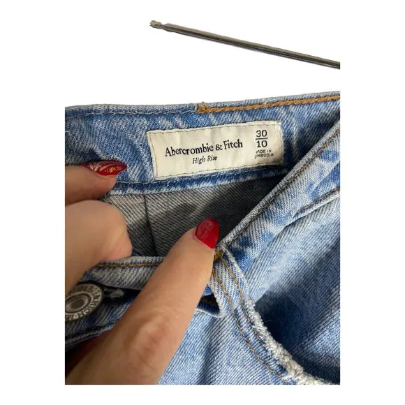 Abercrombie &amp; Fitch Midi High Rise Jean Skirt-sz 30