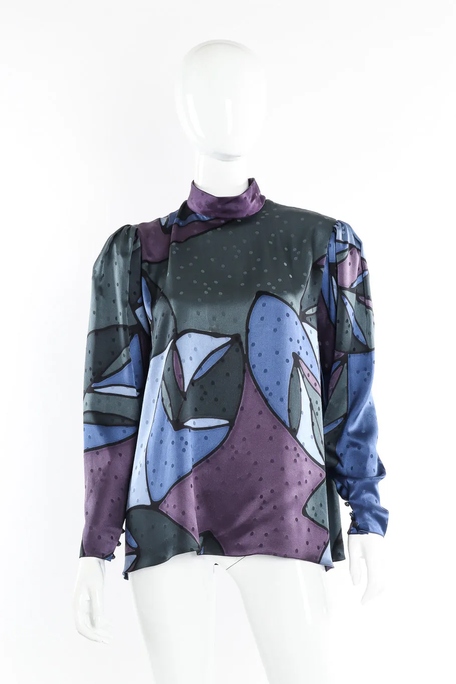 Abstract Silk Parachute Blouse