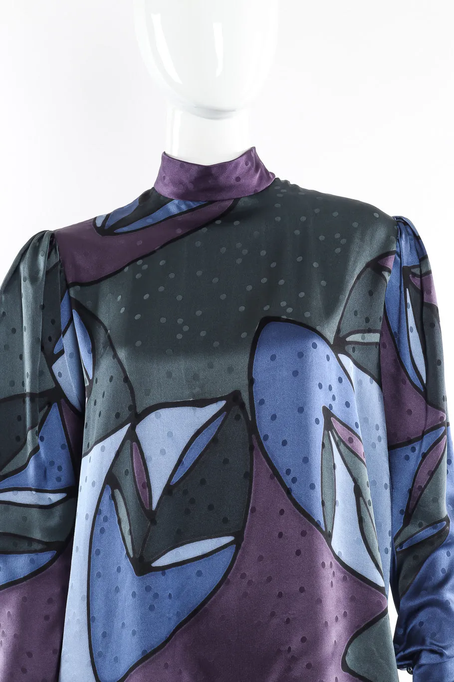 Abstract Silk Parachute Blouse