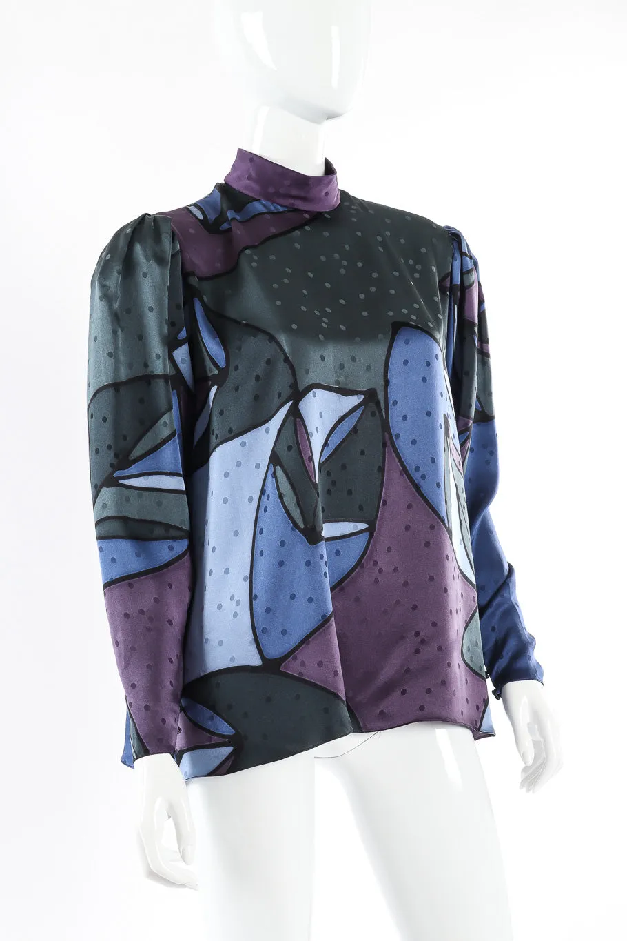 Abstract Silk Parachute Blouse