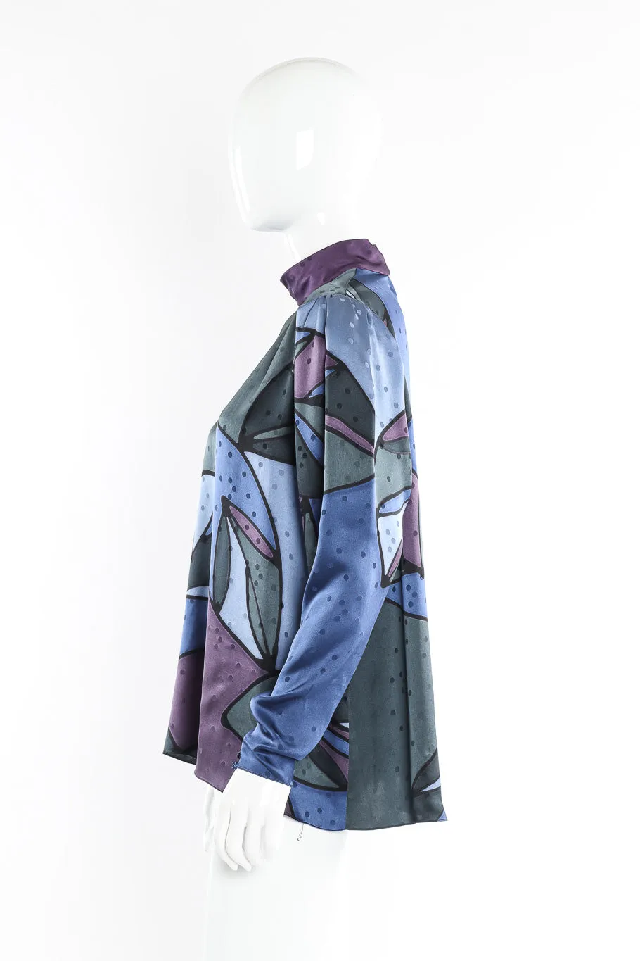 Abstract Silk Parachute Blouse