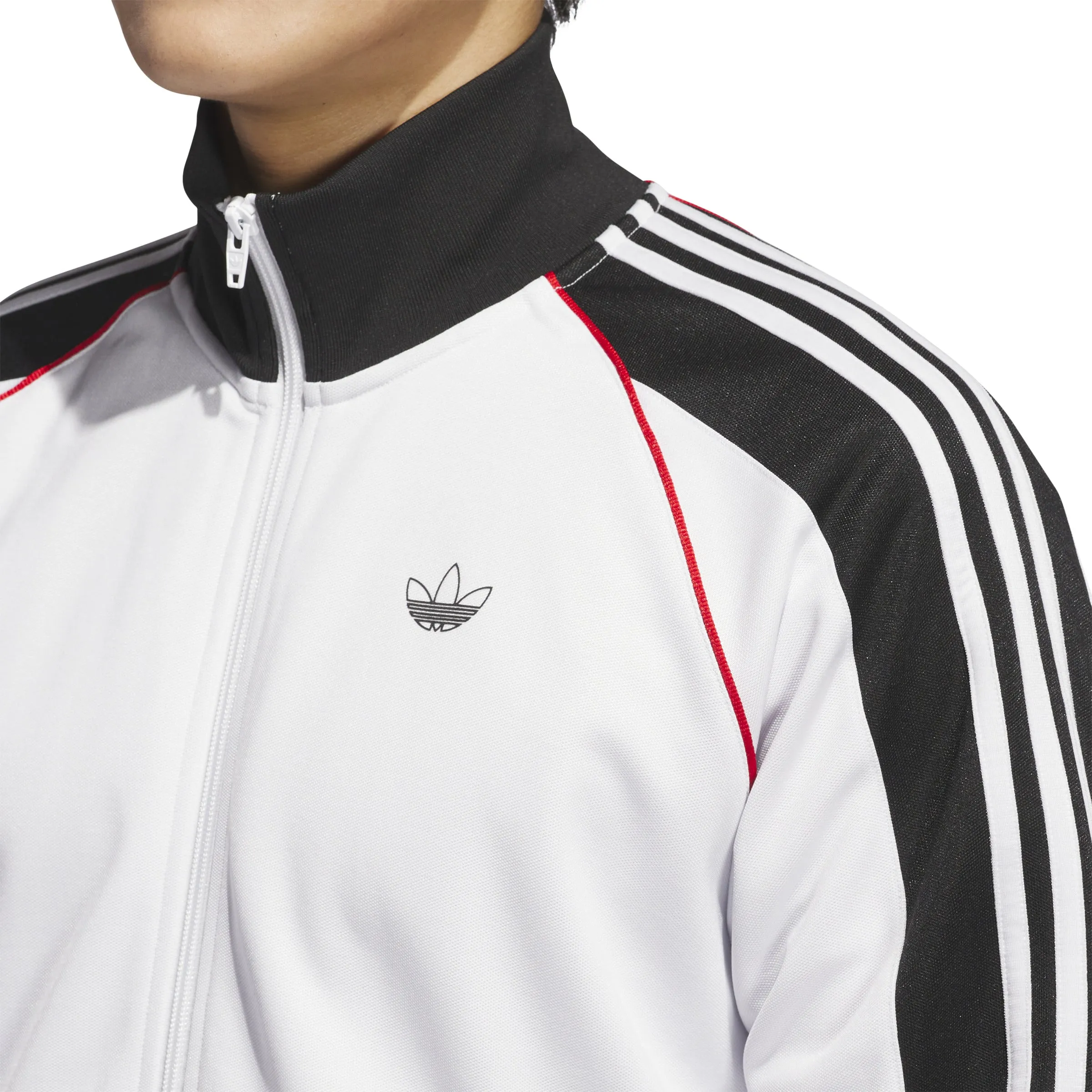 Adidas Tyshawn Track Jacket Crystal White / Black / Better Scarlet