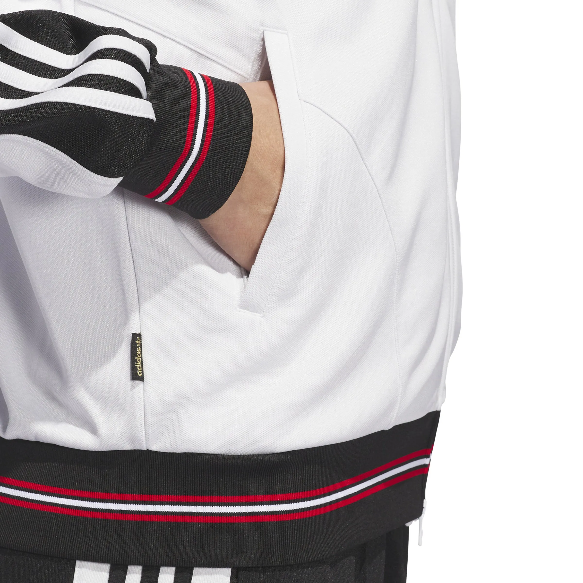 Adidas Tyshawn Track Jacket Crystal White / Black / Better Scarlet