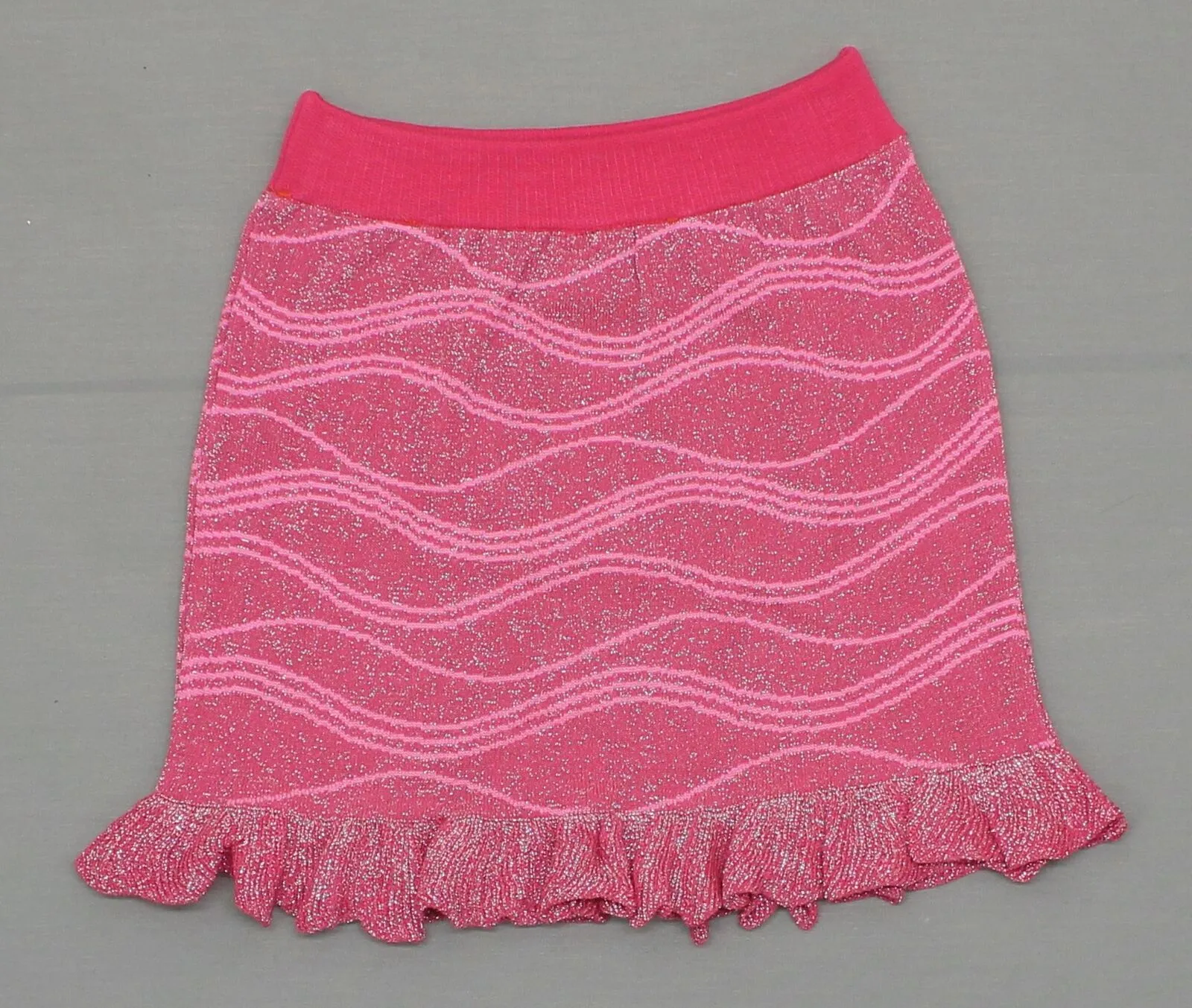 Adore Women's Metallic Ruffle Edge Sweater Mini Skirt