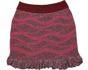 Adore Women's Metallic Ruffle Edge Sweater Mini Skirt