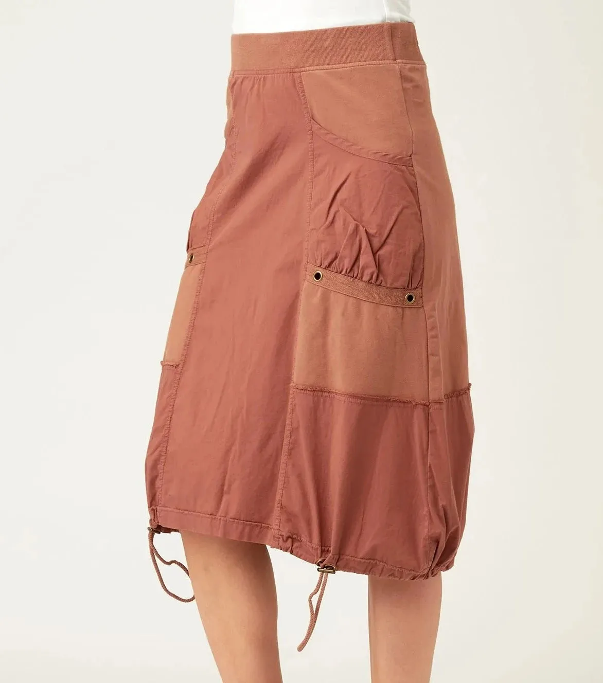 Adriel bubble skirt in dark nubuck