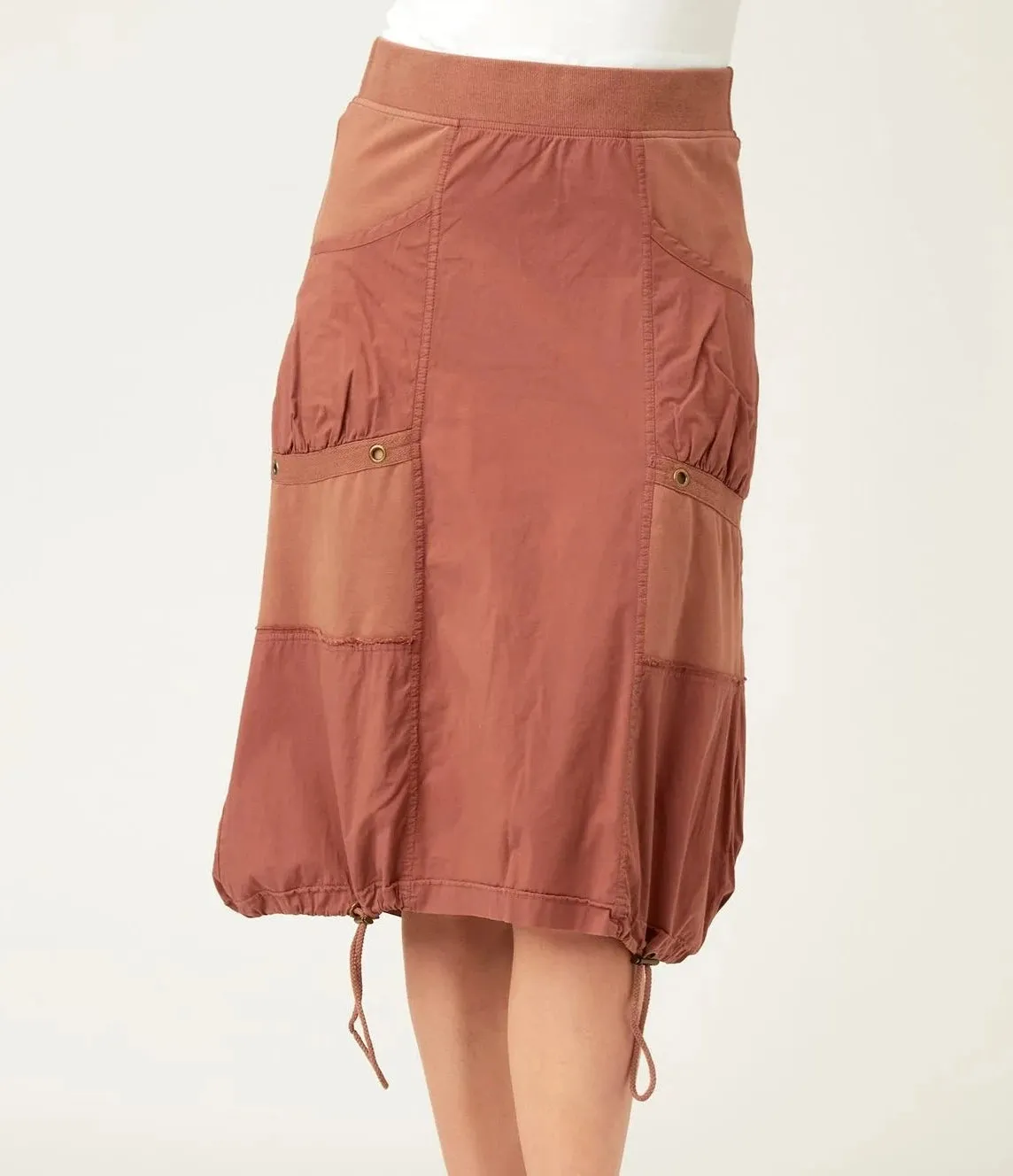 Adriel bubble skirt in dark nubuck