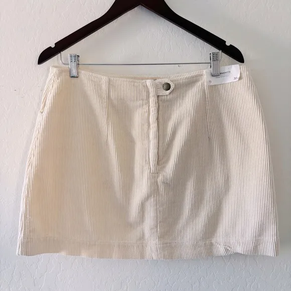 AG Adriano Goldschmied Women's Bernadette Vintage Straight Skirt Ivory Dust 32 R