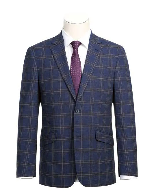 Alessandro Vitello by Renoir Blue Slim Fit Side Vented Blazer 294-19