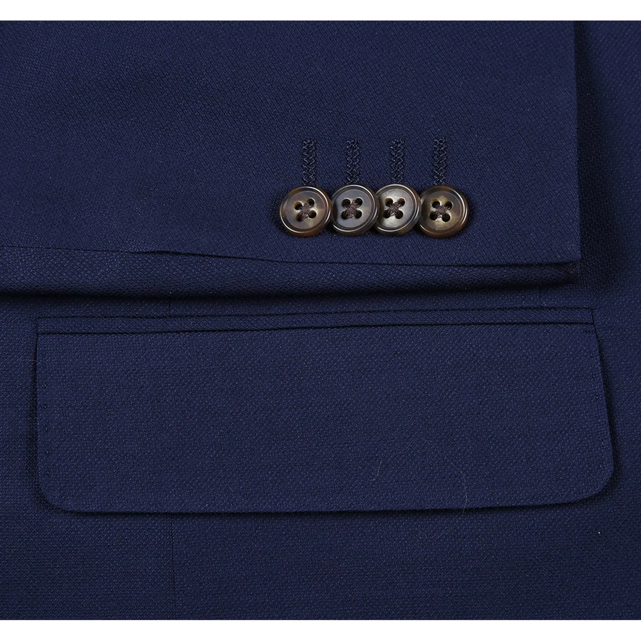 Alessandro Vitello by Renoir Dark Navy Classic Fit Notch Lapels Solid Blazer 561-6
