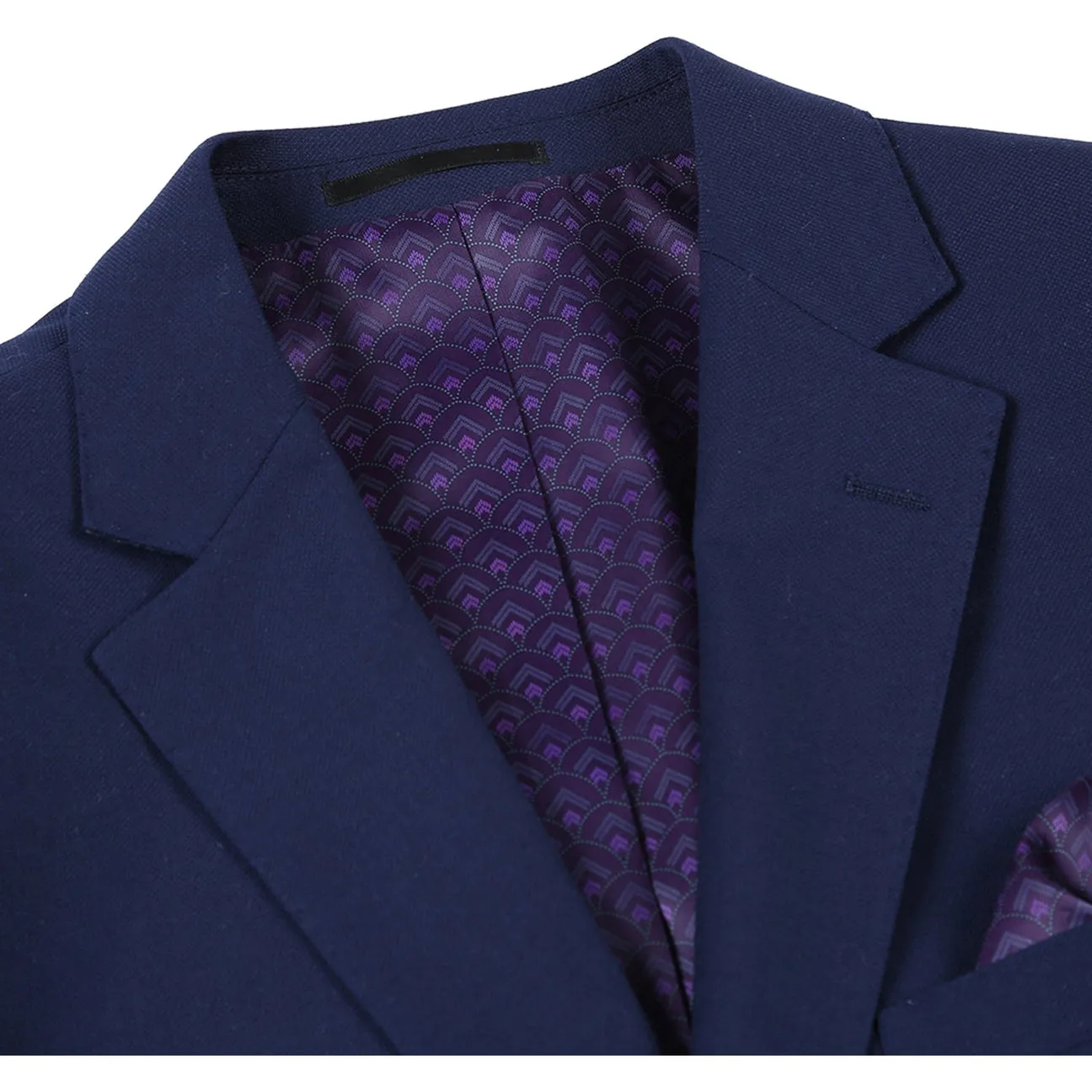 Alessandro Vitello by Renoir Dark Navy Classic Fit Notch Lapels Solid Blazer 561-6
