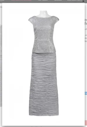 Alex Evenings 196556 Boat Neck Cap Sleeve Popover