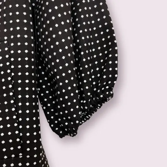 Alice   Olivia Wool Blazer Top Polka Dots Neon Yellow Blouse NWT Womens Size XS
