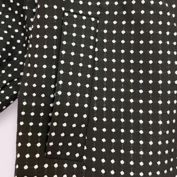 Alice   Olivia Wool Blazer Top Polka Dots Neon Yellow Blouse NWT Womens Size XS