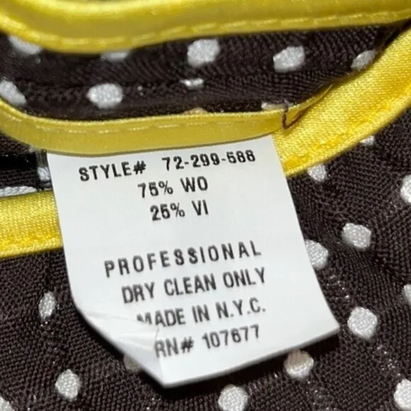 Alice   Olivia Wool Blazer Top Polka Dots Neon Yellow Blouse NWT Womens Size XS