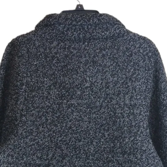 Amisu Pea Coat Womens Large Gray Double Breasted Balloon Sleeve Cape Jacket