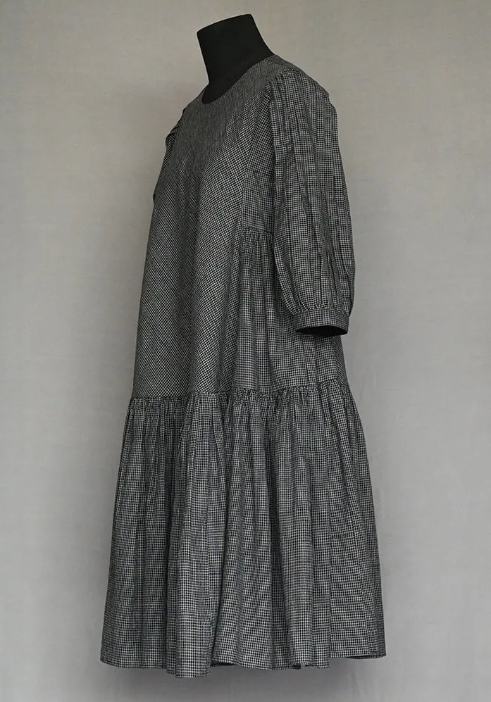 Amrich  Dress Tiered Checkered Frill Hem