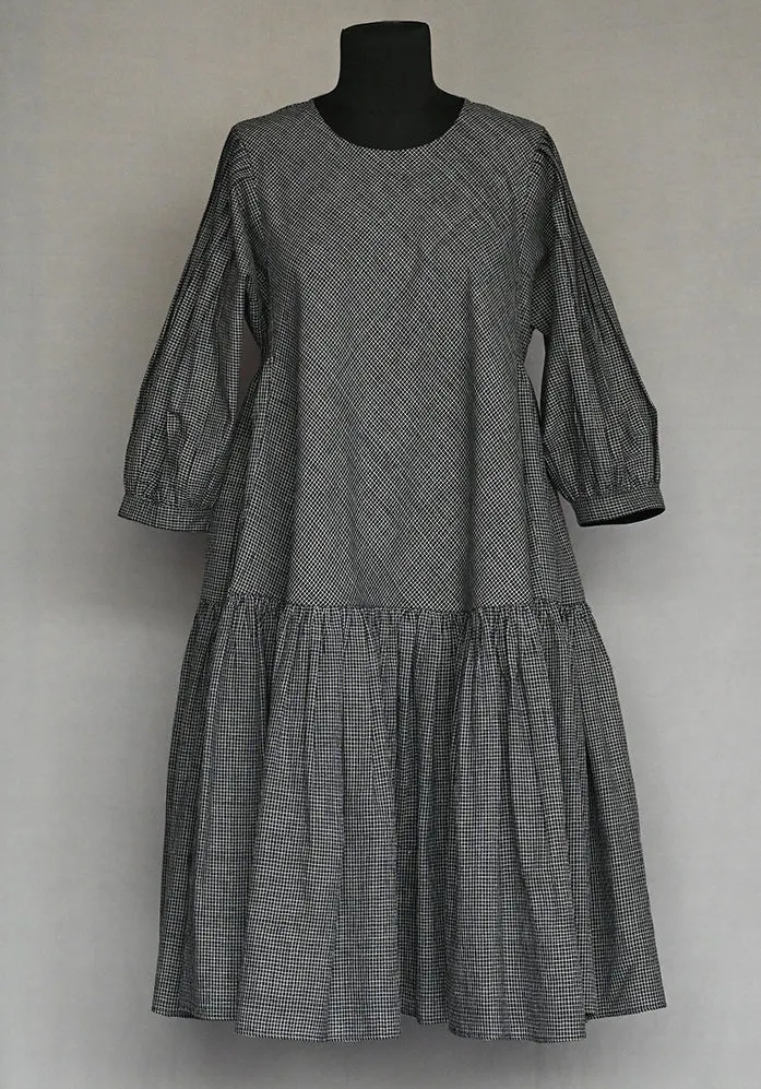Amrich  Dress Tiered Checkered Frill Hem