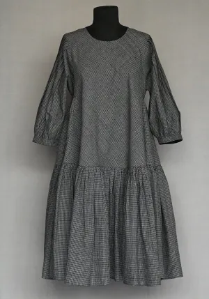 Amrich  Dress Tiered Checkered Frill Hem