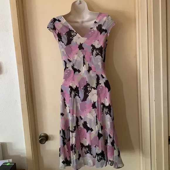Ann Taylor pastel silk dress size 2P