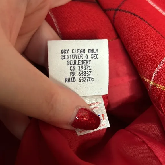 Anne Klein II NWOT Vintage Women's Red Stripe‎ Wool Blend Blazer Size 4 Petite
