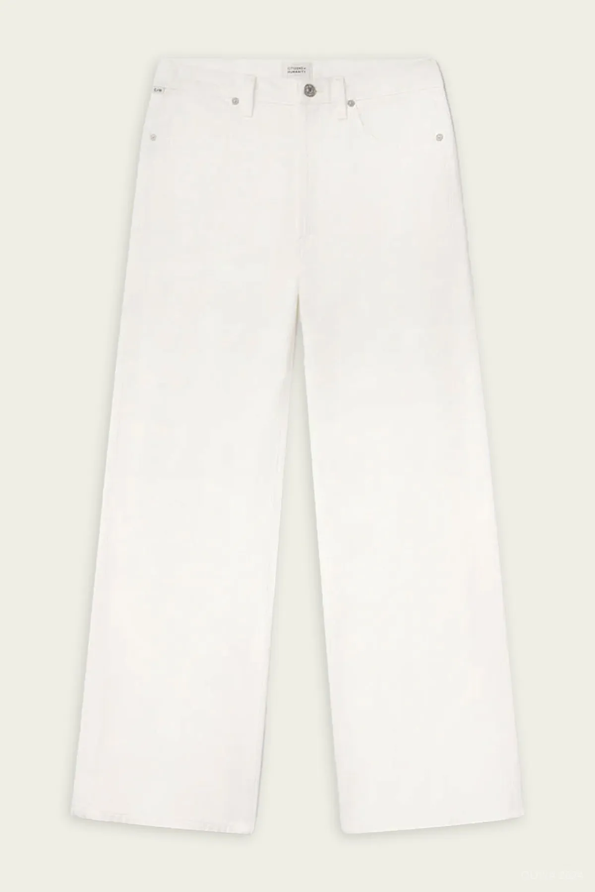 Annina High Rise Wide Leg 33" in Soft White