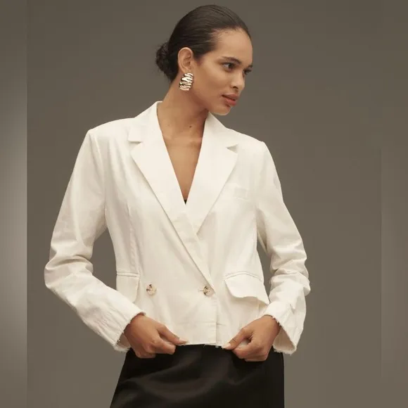 ANTHROPOLOGIE Pilcro Fray Hem Blazer