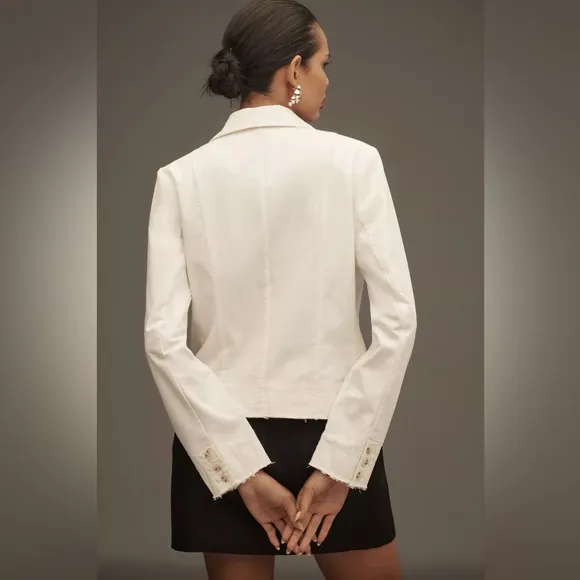 ANTHROPOLOGIE Pilcro Fray Hem Blazer