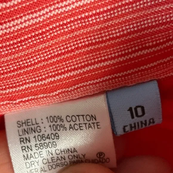 Antonio Melani Seersucker Red White Sailor Straight Pencil Skirt Sz 10 R2