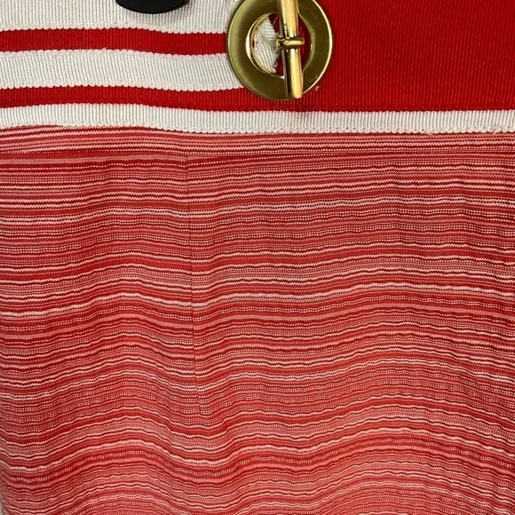 Antonio Melani Seersucker Red White Sailor Straight Pencil Skirt Sz 10 R2