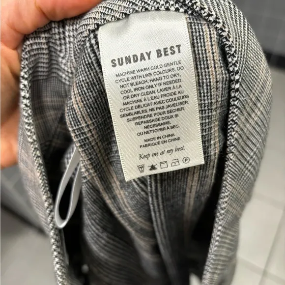 Aritzia Sunday best grey plaid pleated high waisted skirt olive micro mini skirt