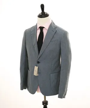 ARMANI COLLEZIONI - Medium Blue Melange Semi-Lined Linen Blazer - 42R